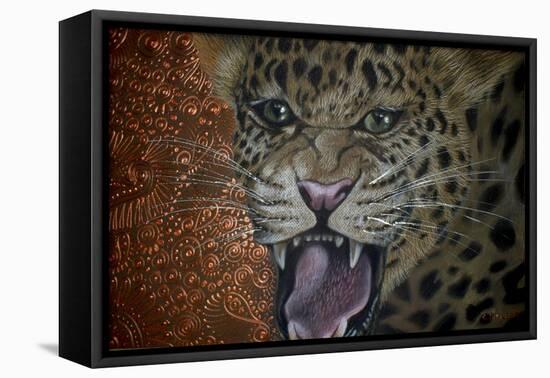 Leopard Attack-Cherie Roe Dirksen-Framed Premier Image Canvas