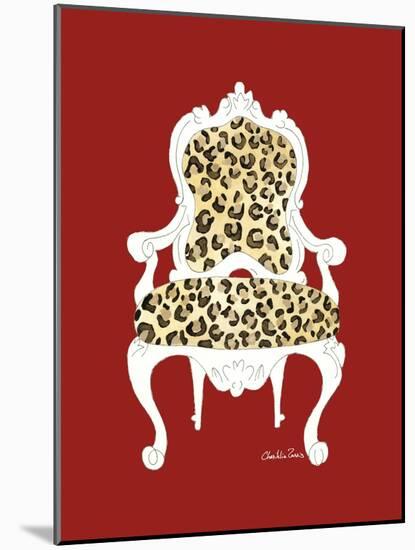 Leopard Chair on Red-Chariklia Zarris-Mounted Art Print