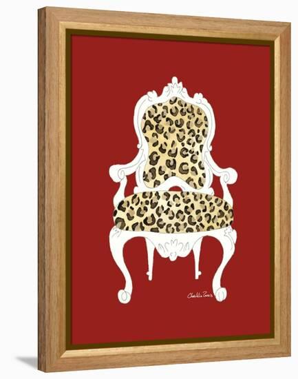 Leopard Chair on Red-Chariklia Zarris-Framed Stretched Canvas