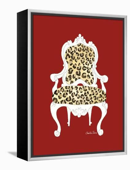 Leopard Chair on Red-Chariklia Zarris-Framed Stretched Canvas