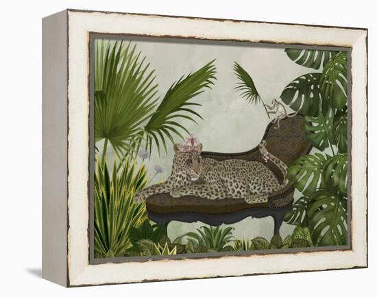 Leopard Chaise Longue-Fab Funky-Framed Stretched Canvas