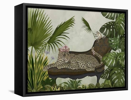 Leopard Chaise Longue-Fab Funky-Framed Stretched Canvas