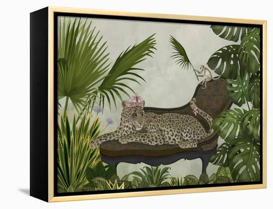 Leopard Chaise Longue-Fab Funky-Framed Stretched Canvas