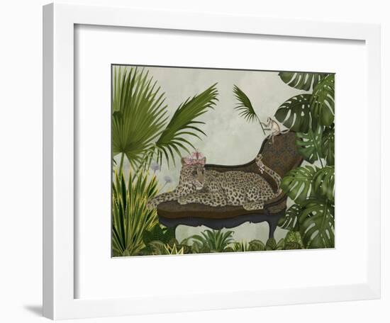 Leopard Chaise Longue-Fab Funky-Framed Art Print