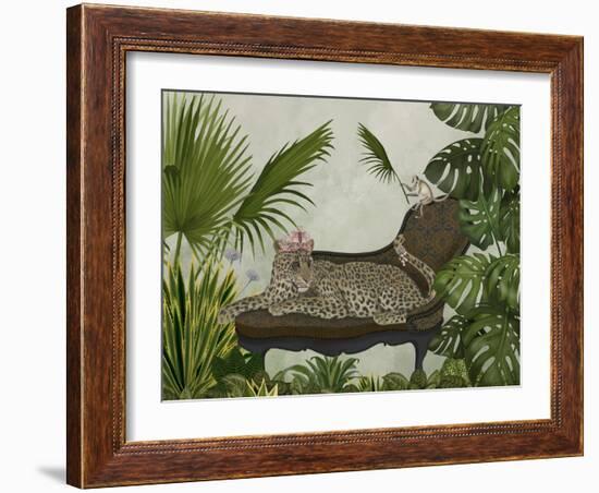 Leopard Chaise Longue-Fab Funky-Framed Art Print