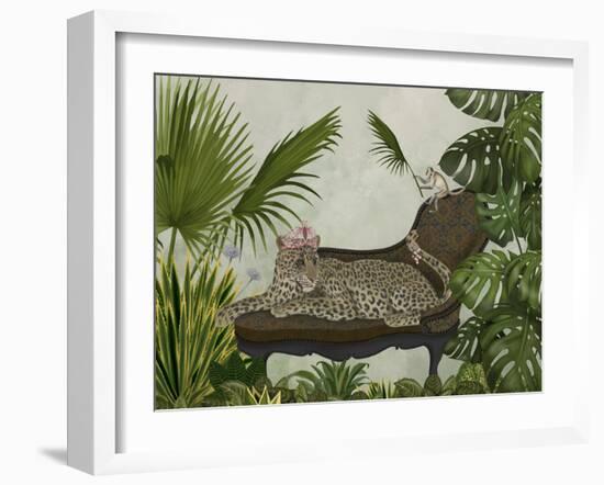 Leopard Chaise Longue-Fab Funky-Framed Art Print