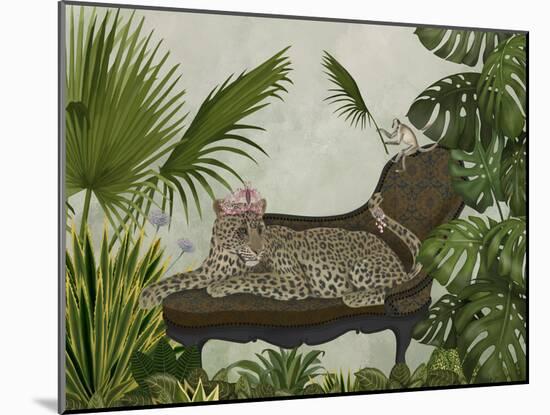 Leopard Chaise Longue-Fab Funky-Mounted Art Print