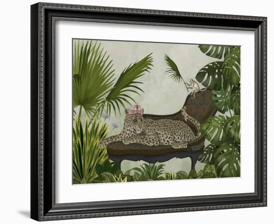 Leopard Chaise Longue-Fab Funky-Framed Art Print