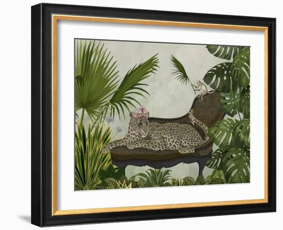 Leopard Chaise Longue-Fab Funky-Framed Art Print