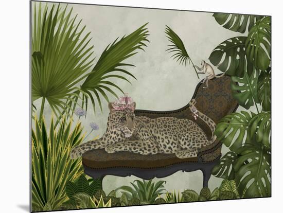 Leopard Chaise Longue-Fab Funky-Mounted Art Print