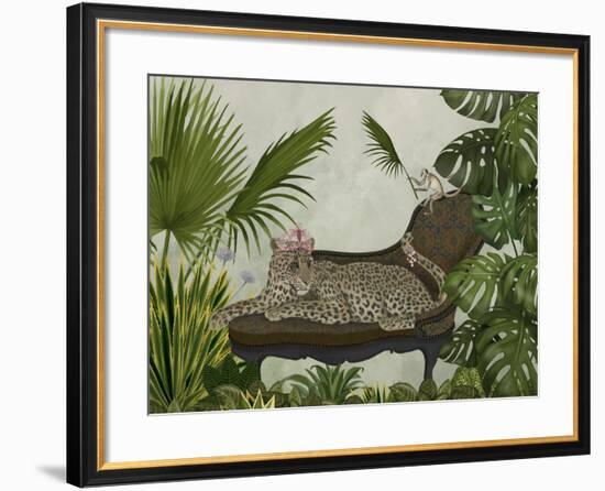 Leopard Chaise Longue-Fab Funky-Framed Art Print