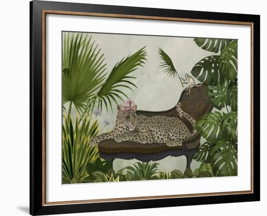 Leopard Chaise Longue-Fab Funky-Framed Art Print