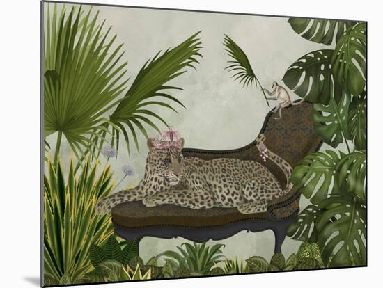 Leopard Chaise Longue-Fab Funky-Mounted Art Print