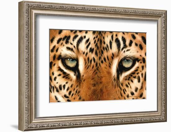 Leopard Eyes Painting-Sarah Stribbling-Framed Art Print