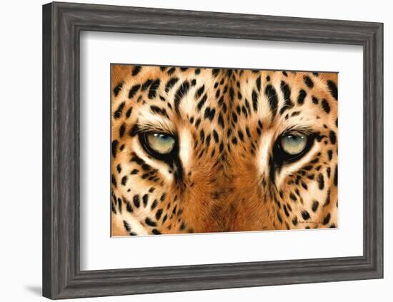 Leopard Eyes Painting-Sarah Stribbling-Framed Art Print