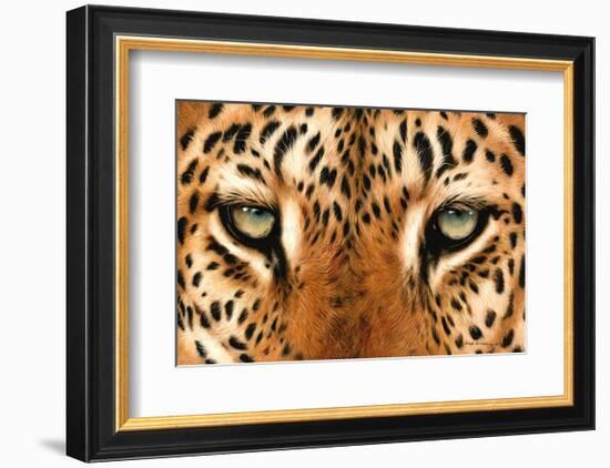 Leopard Eyes Painting-Sarah Stribbling-Framed Art Print