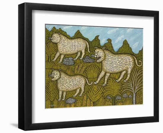 Leopard Family, 1943 (Oil on Canvas)-Morris Hirshfield-Framed Giclee Print