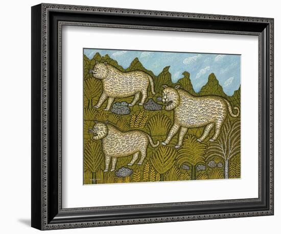 Leopard Family, 1943 (Oil on Canvas)-Morris Hirshfield-Framed Giclee Print