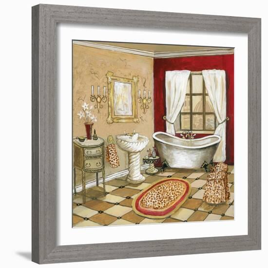 Leopard Florentine Bath-Gregory Gorham-Framed Art Print