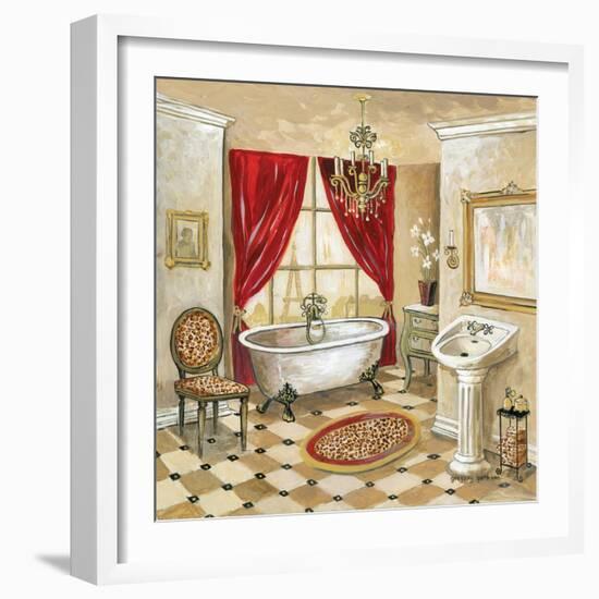 Leopard Parisian Bath-Gregory Gorham-Framed Art Print