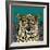 Leopard Queen Teal-Sharon Turner-Framed Premium Giclee Print