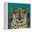 Leopard Queen Teal-Sharon Turner-Framed Stretched Canvas