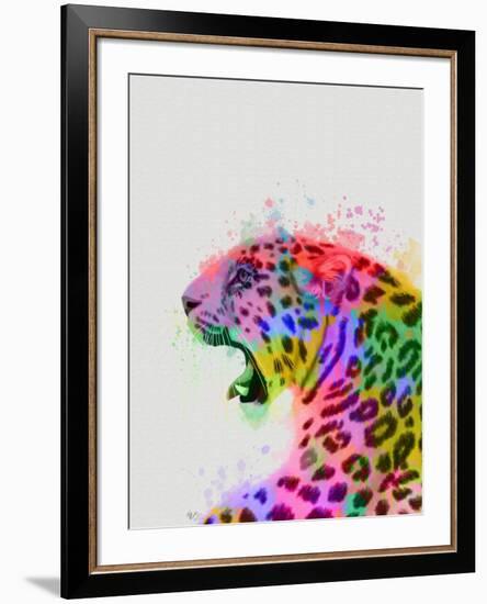 Leopard Rainbow Splash 2-Fab Funky-Framed Art Print