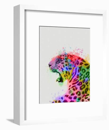 Leopard Rainbow Splash 2-Fab Funky-Framed Art Print