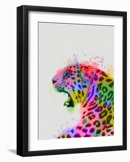 Leopard Rainbow Splash 2-Fab Funky-Framed Art Print