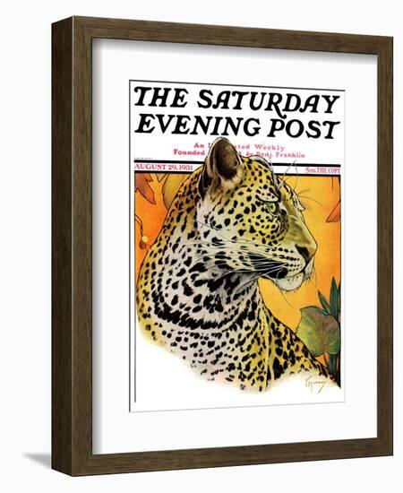 "Leopard," Saturday Evening Post Cover, August 29, 1931-Jack Murray-Framed Giclee Print