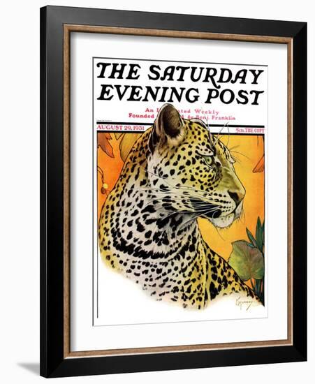 "Leopard," Saturday Evening Post Cover, August 29, 1931-Jack Murray-Framed Giclee Print