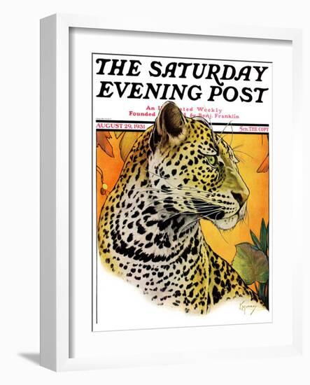 "Leopard," Saturday Evening Post Cover, August 29, 1931-Jack Murray-Framed Giclee Print