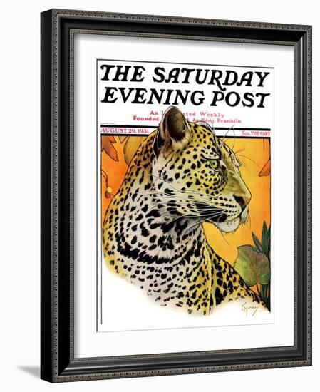 "Leopard," Saturday Evening Post Cover, August 29, 1931-Jack Murray-Framed Giclee Print