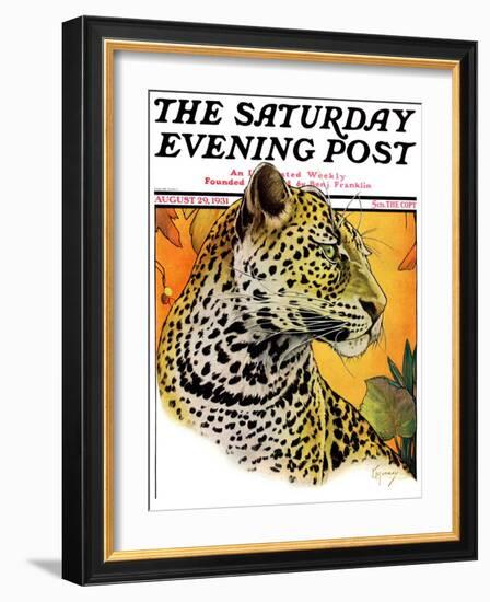 "Leopard," Saturday Evening Post Cover, August 29, 1931-Jack Murray-Framed Giclee Print