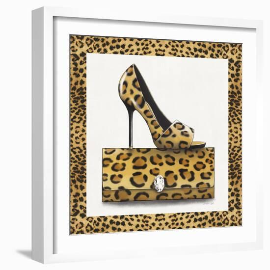 Leopard Shoe and Purse-Carolyn Fisk-Framed Art Print