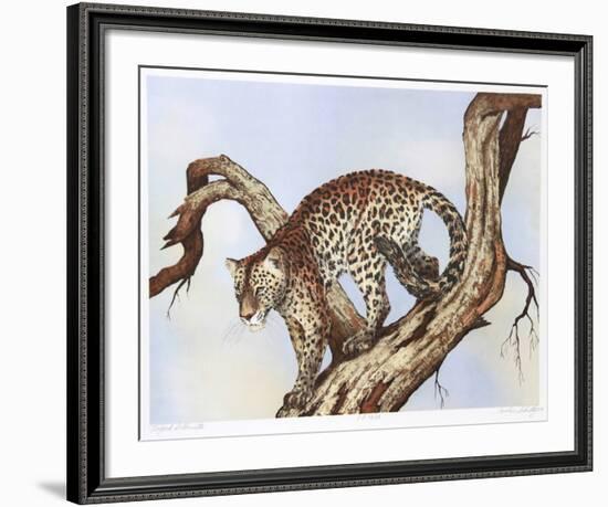 Leopard Silohuette-Caroline Schultz-Framed Collectable Print