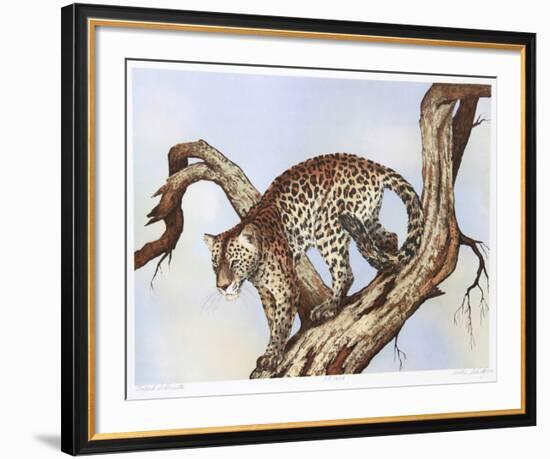 Leopard Silohuette-Caroline Schultz-Framed Collectable Print