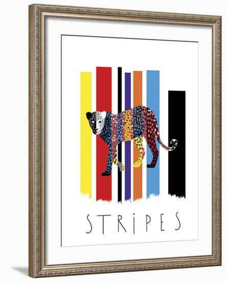 Leopard Stripes-Laure Girardin-Vissian-Framed Giclee Print