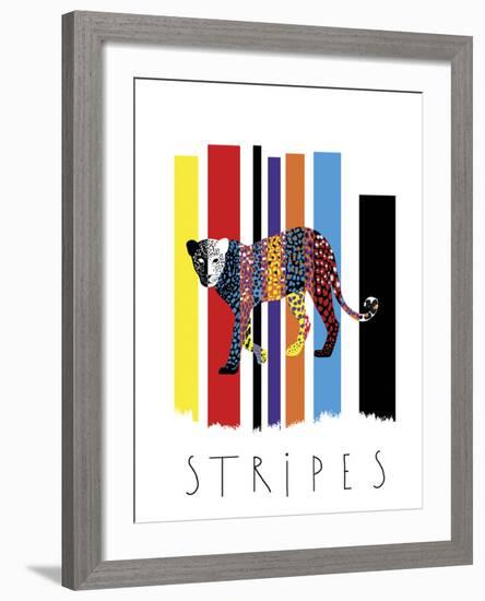 Leopard Stripes-Laure Girardin-Vissian-Framed Giclee Print