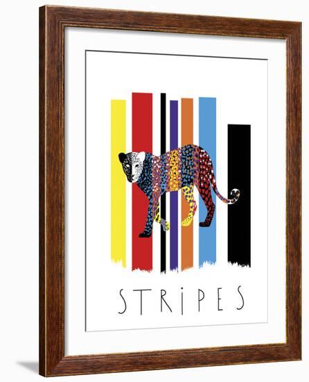 Leopard Stripes-Laure Girardin-Vissian-Framed Giclee Print