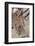 Leopard Trying to Descending Tree Trunk, Paws Spread Out for Balance-James Heupel-Framed Photographic Print