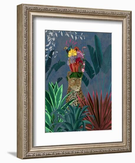 Leopard with Headdress-Fab Funky-Framed Art Print