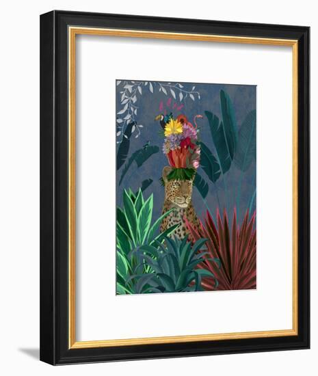 Leopard with Headdress-Fab Funky-Framed Art Print