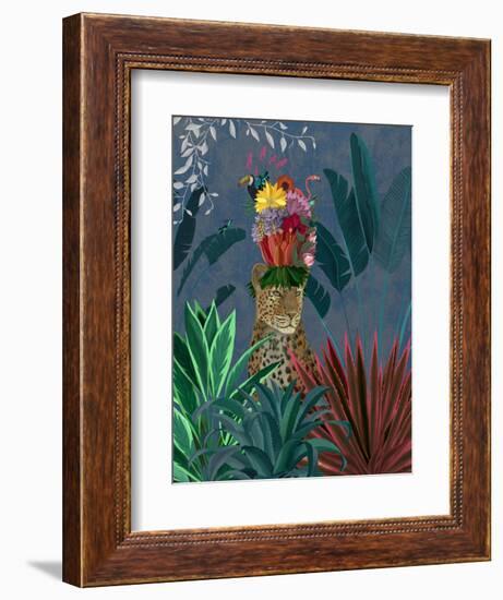 Leopard with Headdress-Fab Funky-Framed Art Print