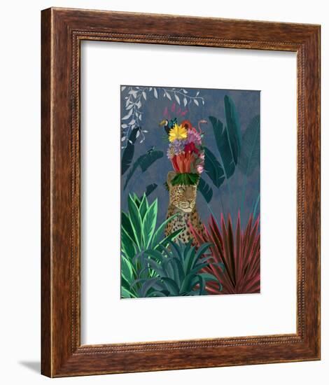 Leopard with Headdress-Fab Funky-Framed Art Print