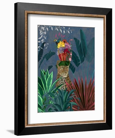 Leopard with Headdress-Fab Funky-Framed Art Print