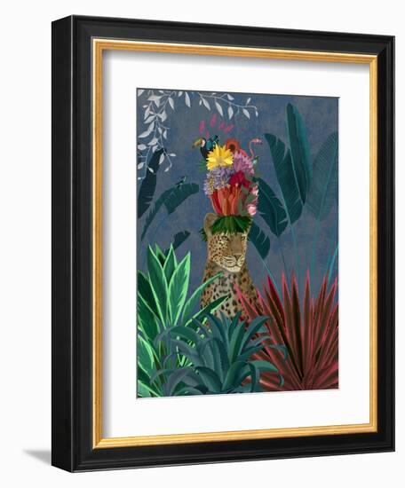 Leopard with Headdress-Fab Funky-Framed Art Print