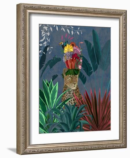 Leopard with Headdress-Fab Funky-Framed Art Print