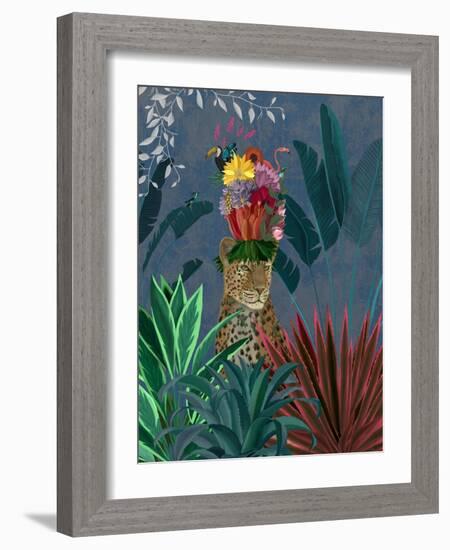 Leopard with Headdress-Fab Funky-Framed Art Print