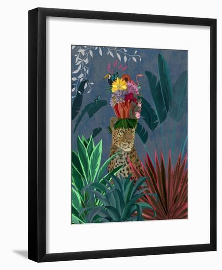 Leopard with Headdress-Fab Funky-Framed Art Print